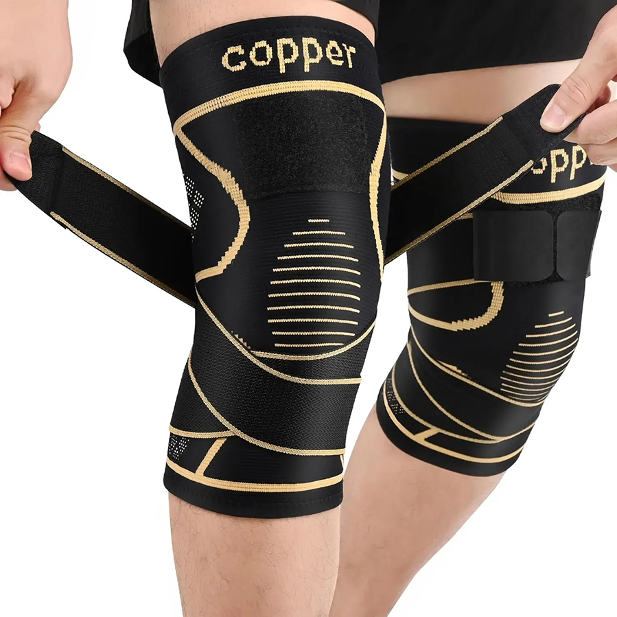 Compression Sleeve Calf - ปลอกรัดเข่าใยทองแดง ระบายอากาศได้ดี พร้อมแผ่นรองรับแบบวงกลม สำหรับบาสเก็ตบอล ปั่นจักรยาน เดินป่า