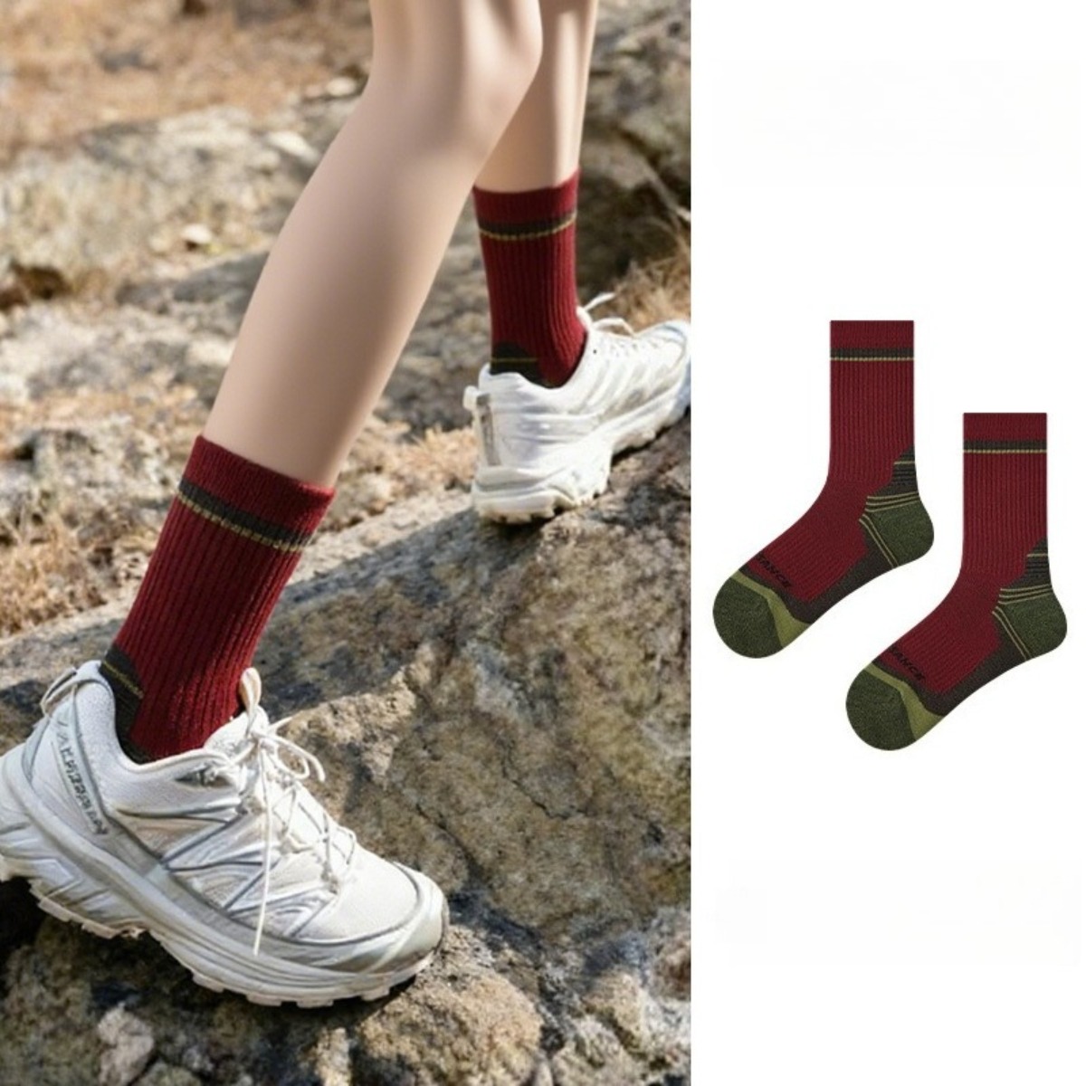 ถุงเท้าขนแกะเมอริโนสำหรับผู้ชา - Wool Hiking Sock บทวิจารณ์และราคา